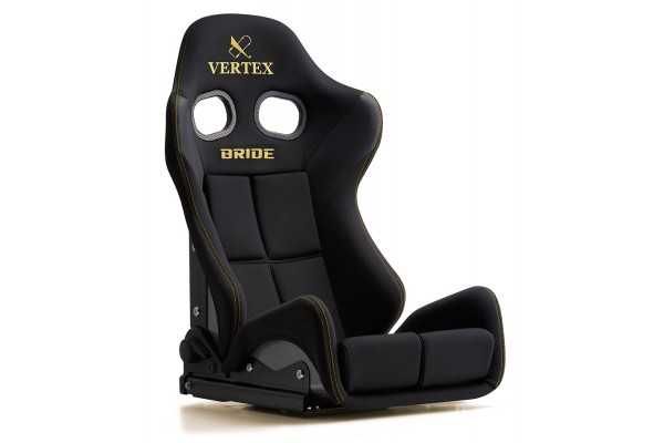 Vertex X Bride GIAS III Seat; Black with Gold Logo; FRP Silver Back