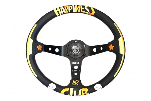 Vertex x Hai Dudu Collaboration Steering Wheel; Leather; 330mm x 90mm Deep; Limited Edition with Serial Number