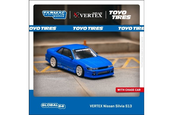 Tarmac Works x Vertex x Toyo Tires Nissan S13 (Blue Metallic)