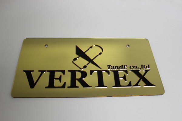 Vertex Laser Etched License Plate Covers (Gold) 